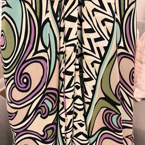 Nicole Miller 100% silk BoHo abstract, spaghetti strap dress size 6 - Picture 4 of 9